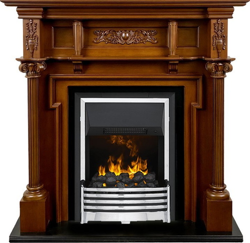 Каминокомплект Oxford - Орех с очагом Flagstaff