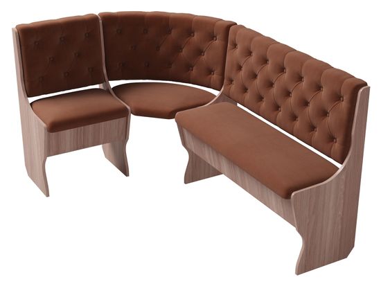 Диван угловой bravo "Оливьер" (Ясень Шимо темный/Велюр Ultra Terra (AT)) -G/Л3