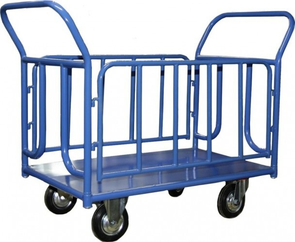 Тележка платформенная СТЕЛЛА-ТЕХНИК КПО-500 Т 4-х колес., борт-труба (800х1200) 160-K, до 400 кг КПО-500Т-160-К