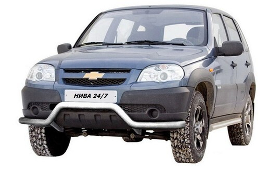 Защита перед. бампера «Волна», Chevrolet Niva (03.2009 -)/Lada Niva (07.2020 -) (нержавеющая сталь)