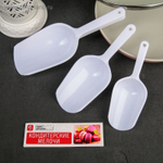 Набор совков Доляна, 3 шт, 15,5×5,5×2,5 / 18,7×6,7×3 / 22,1×8×3,1 см, цвет белый