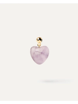 Подвеска-шарм Amethyst Heart серебро 925 пробы покрытое золотом
