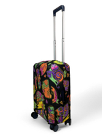 Чехол на чемодан 20", цвет чёрный/разноцветный, Коты