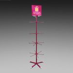 Стойка для пакетов напольная ЗОЛОТАЯ СКАЗКА, 212х60 см, 4 вращающихся ряда, 30 крючков, 504997