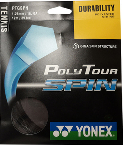 Теннисные струны Yonex Poly Tour Spin (12 m) - черный
