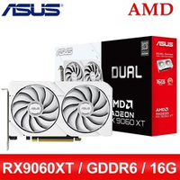 Видеокарта ASUS Radeon RX 9060 XT DUAL 16GB White (DUAL-RX9060XT-16G-WHITE), (90YV0LG3-M0NA00)