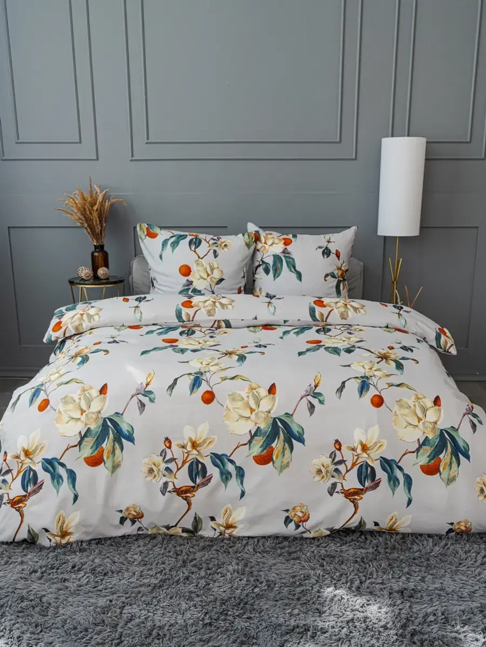 Постельное белье 2,0 полисатин Павлайн с Евро простыней Весна