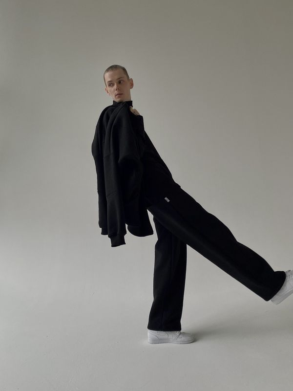 Брюки Wide Sweatpants черные - фото 3