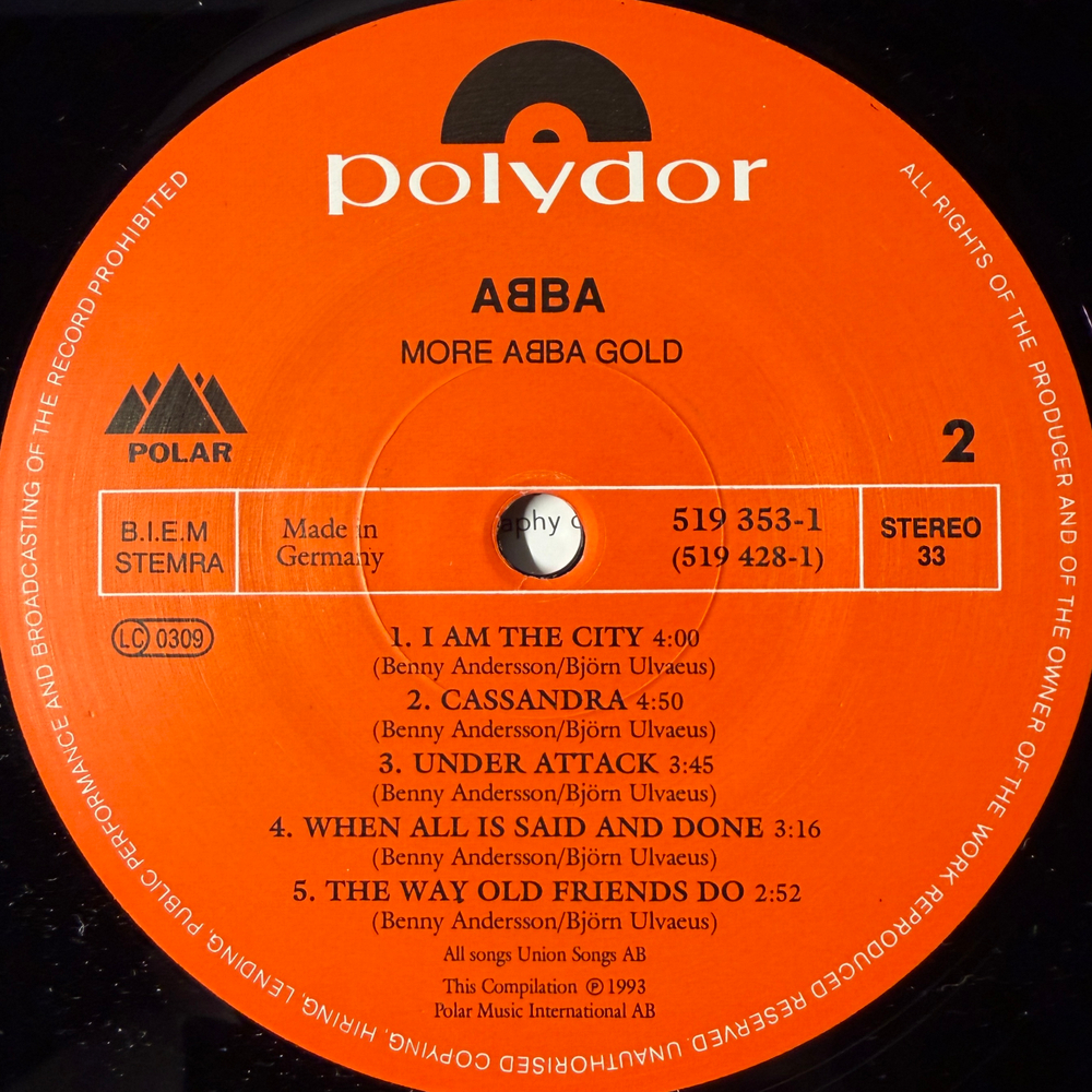 ABBA ‎– More ABBA Gold 2LP (Европа 1993г.)