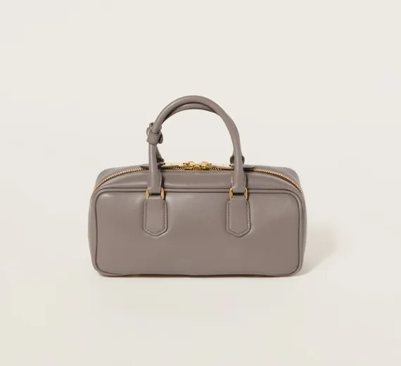 Кожаная сумка Miu Miu Arcadie Серый
