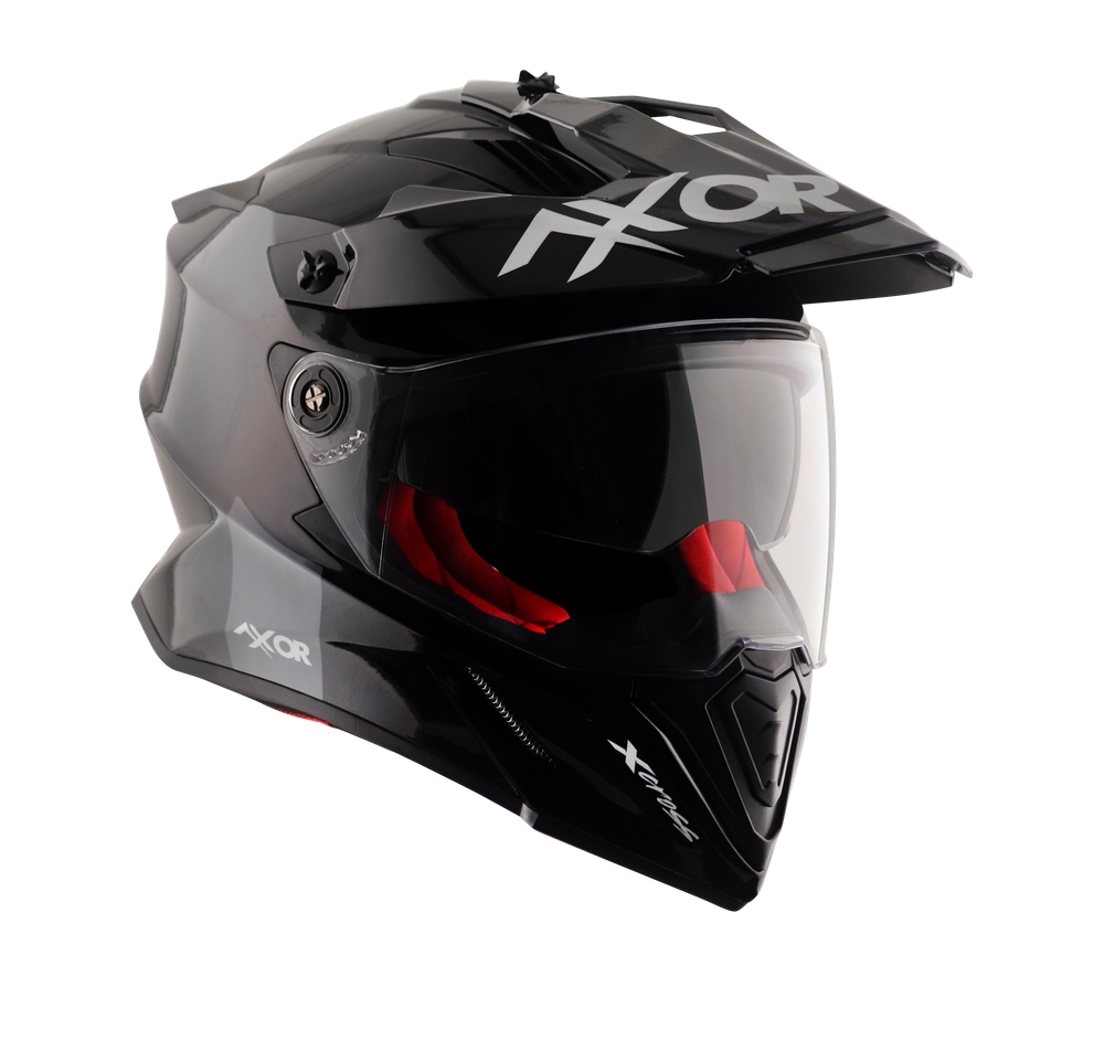 Шлем AXOR X-CROSS DUAL VISOR-E SC, с визором, цвет черный (XL)