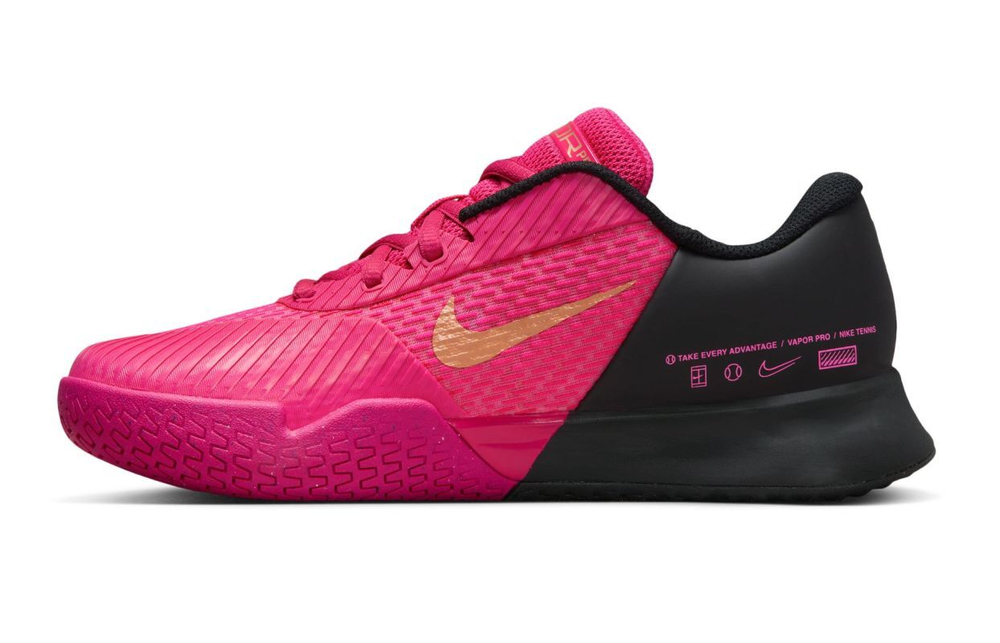 Женские Кроссовки теннисные Nike Air Zoom Vapor Pro 2 Premium - fireberry/black/metallic rose gold/multi-color
