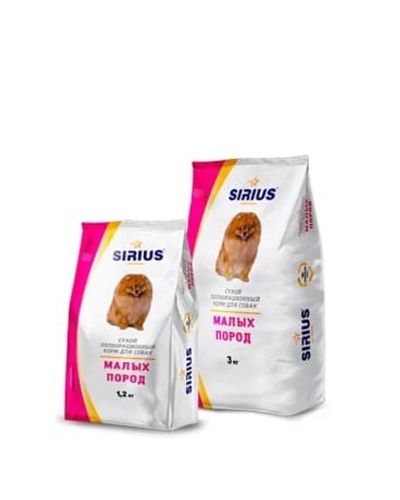 *SIRIUS 1,2 кг полнорационный сухой корм для взрослых собак МЕЛКИХ пород(Уценка) *SIRIUS 1,2 кг полнорационный сухой корм для взрослых собак МЕЛКИХ пород(Уценка)