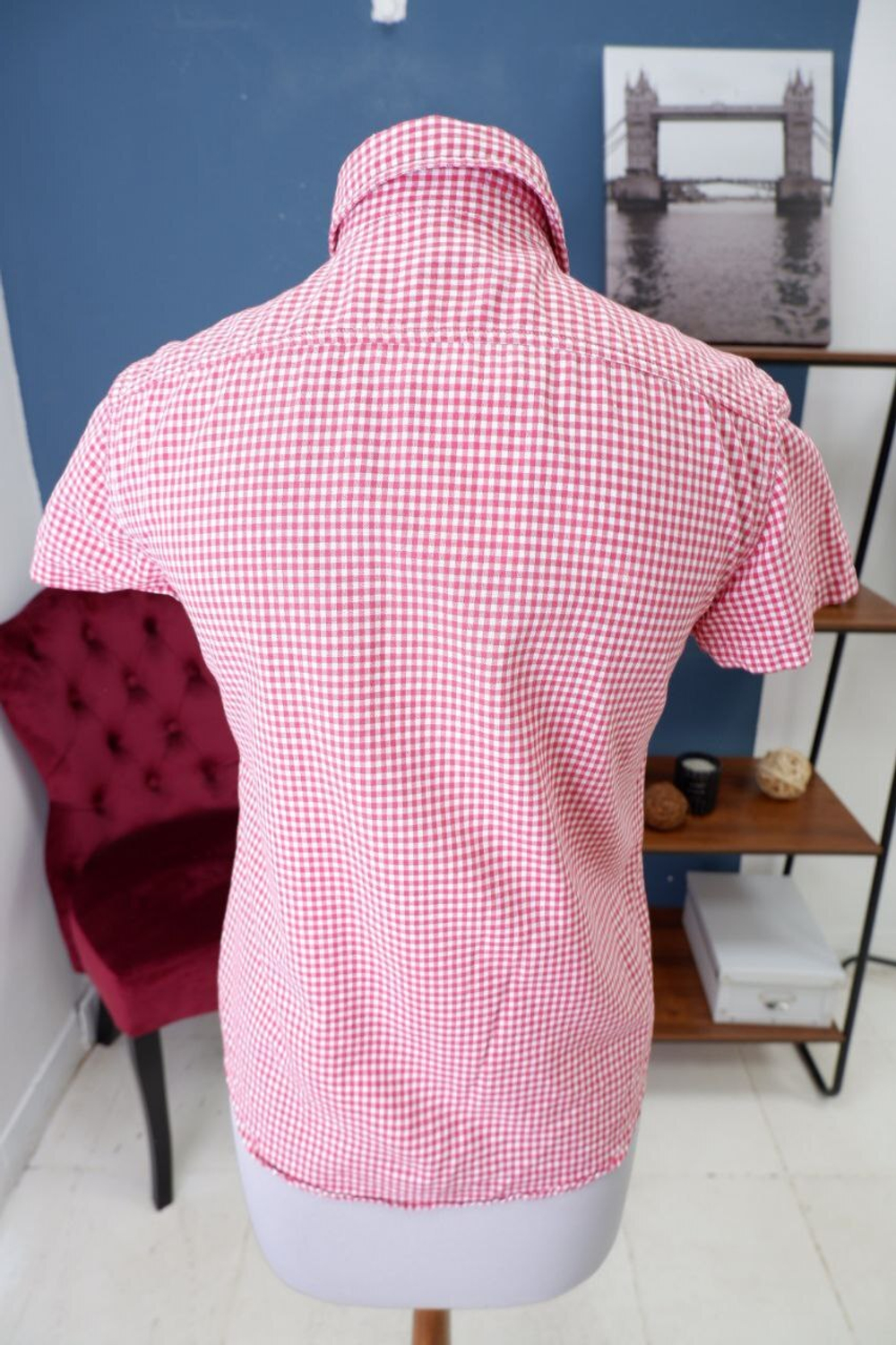 Рубашка в мелкую клетку 44 размер