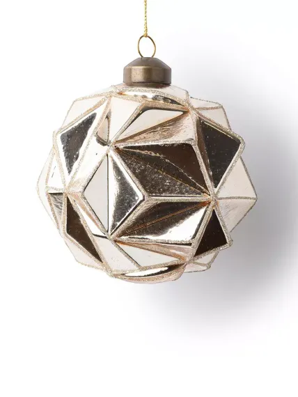 Винтажный стеклянный шар Грани мироздания 10 см., 1 шт., Karlsbach (13132)