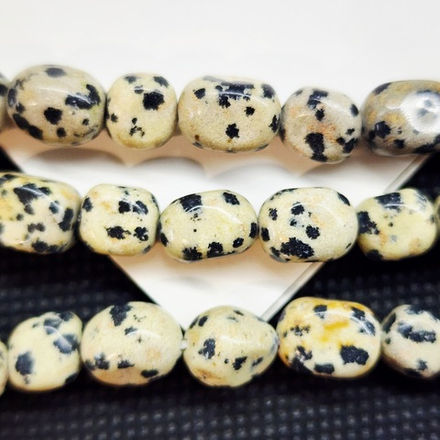 Порфир (яшма далматиновая), бусины галтовка, прямоугольные, овалы 8-12мм