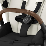 Коляска 3 в 1 Cybex Priam IV Chrome Brown complete и автокресло Aton S2 i-Size Ocean Blue Off White