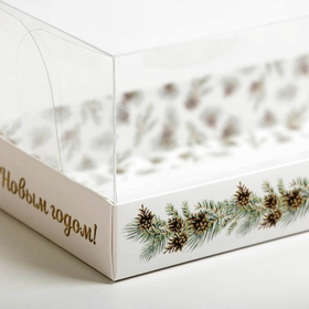 Коробка новогодняя для десертов Snow, 26×8×9.5 см