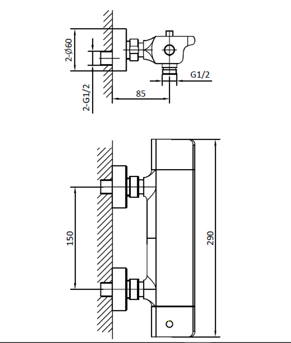 Смеситель для душа с термостатом AltroBagno Lamberto 030501 Cr