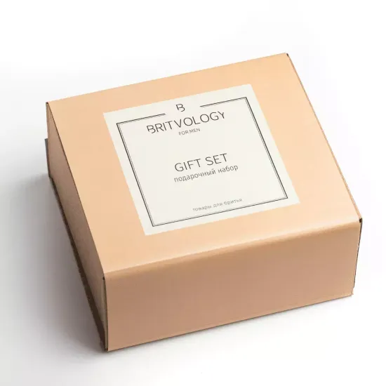 Набор для бритья BRITVOLOGY, крем-мыло для бритья, бальзам после бритья