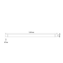 ULZ-P82-36W-SPBR IP65 CLEAR Светильник для растений светодиодный линейный. 1200мм. Пластик. Спектр для рассады и досвечивания в период роста. TM ФитоЛето