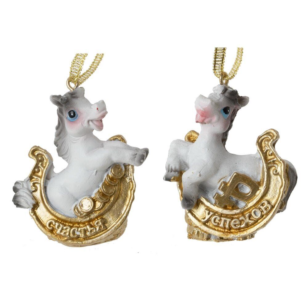 GAEM Фигурка декоративная подвесная "Лошадка", L5 W2 H5 см, 2в.