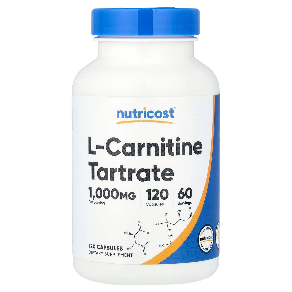 Nutricost, L-карнитина тартрат, 120 капсул (500 мг в 1 капсуле)