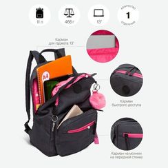 Çanta \ Bag \ RXL-321-1 Рюкзак (/6 черный - фуксия)