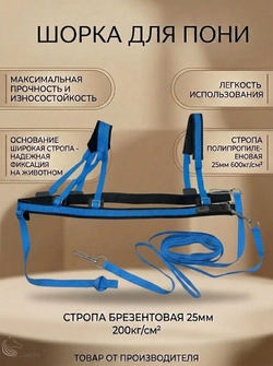 Шорка для пони под тюбинг, ватрушку и скиджоринг синяя
