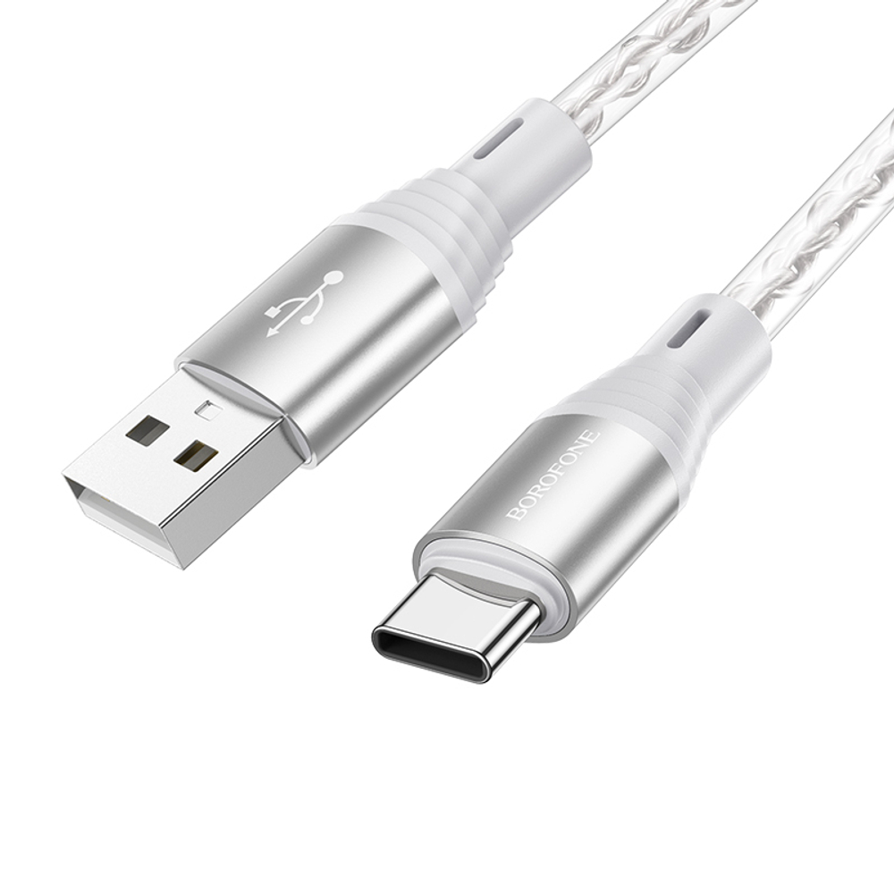 Кабель USB - TypeC BOROFONE BX96 Silicone (серый) 1м