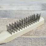 Щетка по металлу 5-ти рядная с деревянной ручкой, 26см