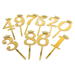 Топпер акриловый  «Цифра 1» (10,5 см,  золотой)