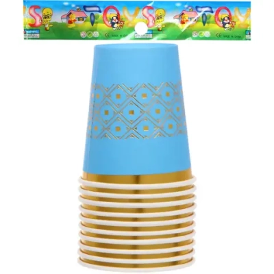 Стакан бумажный 0,2л в наборе 10 шт «Элегант», голубой