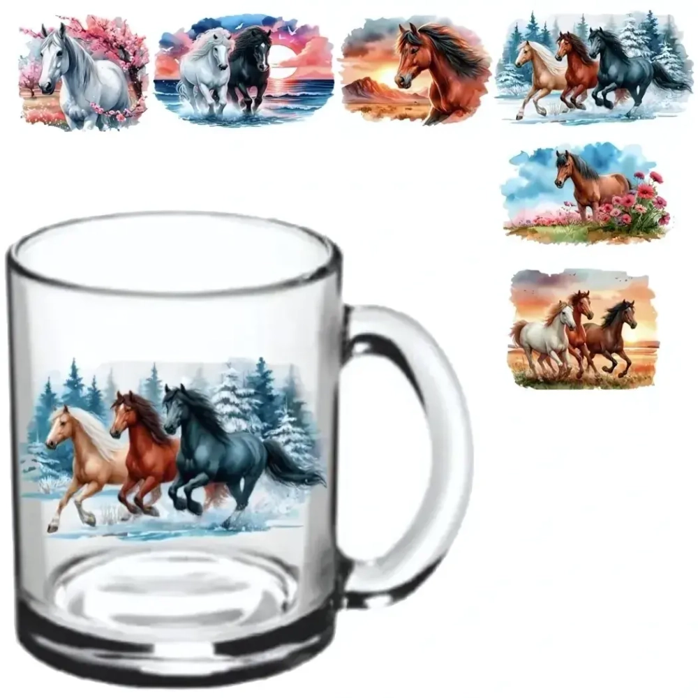 Кружка стеклянная 320мл «Сила и Грация» D1208/24