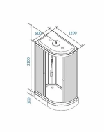 Душевая кабина Parly Effect EF1231R, ABS-пластик, серая, 120x80 см, правая