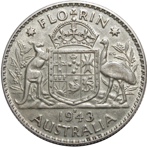 1 флорин 1943 год, Австралия. VF-XF