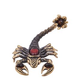 AM-4200 Фигурка «Скорпион Цветочек» (латунь, янтарь)