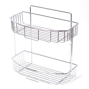 Полка для ванной 2-ярусная полуовальная 30,5х15х29,5 см. Besser BS 0282D из хромированной стали