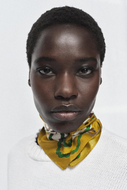 ZARA ПЛАТОК ИЗ 100% ШЕЛКА С ПРИНТОМ, ЭКРЮ