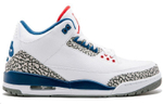 Jordan Air Jordan 3 retro true blue shock absorption balance wear-resistant mid-top retro basketball shoes men's white and blue 2016 edition