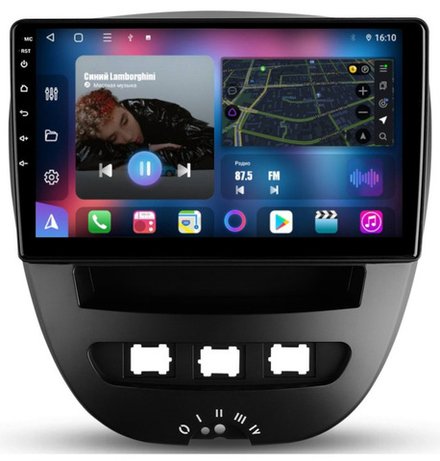 Магнитола для Citroen C1, Peugeot 107, Toyota Aygo - FarCar BM3072M на Android 13, QLED, TS10, 4Гб+32Гб, CarPlay, 4G SIM-слот
