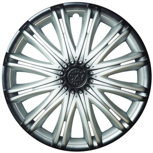 Колпак колеса R15 Скай серебристо-черный (в мешке 4 упак) (LION)