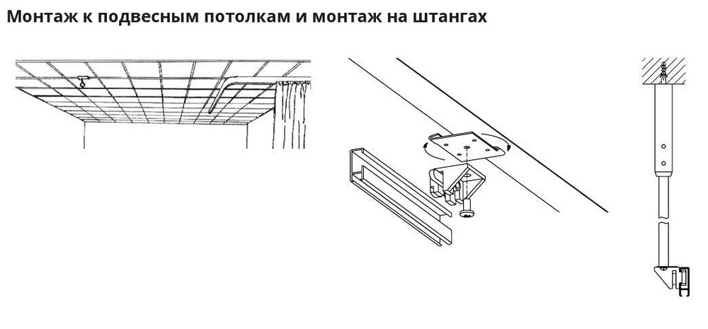Карниз профильный алюминиевый СТ-432002 с впрессованной лентой Velcro