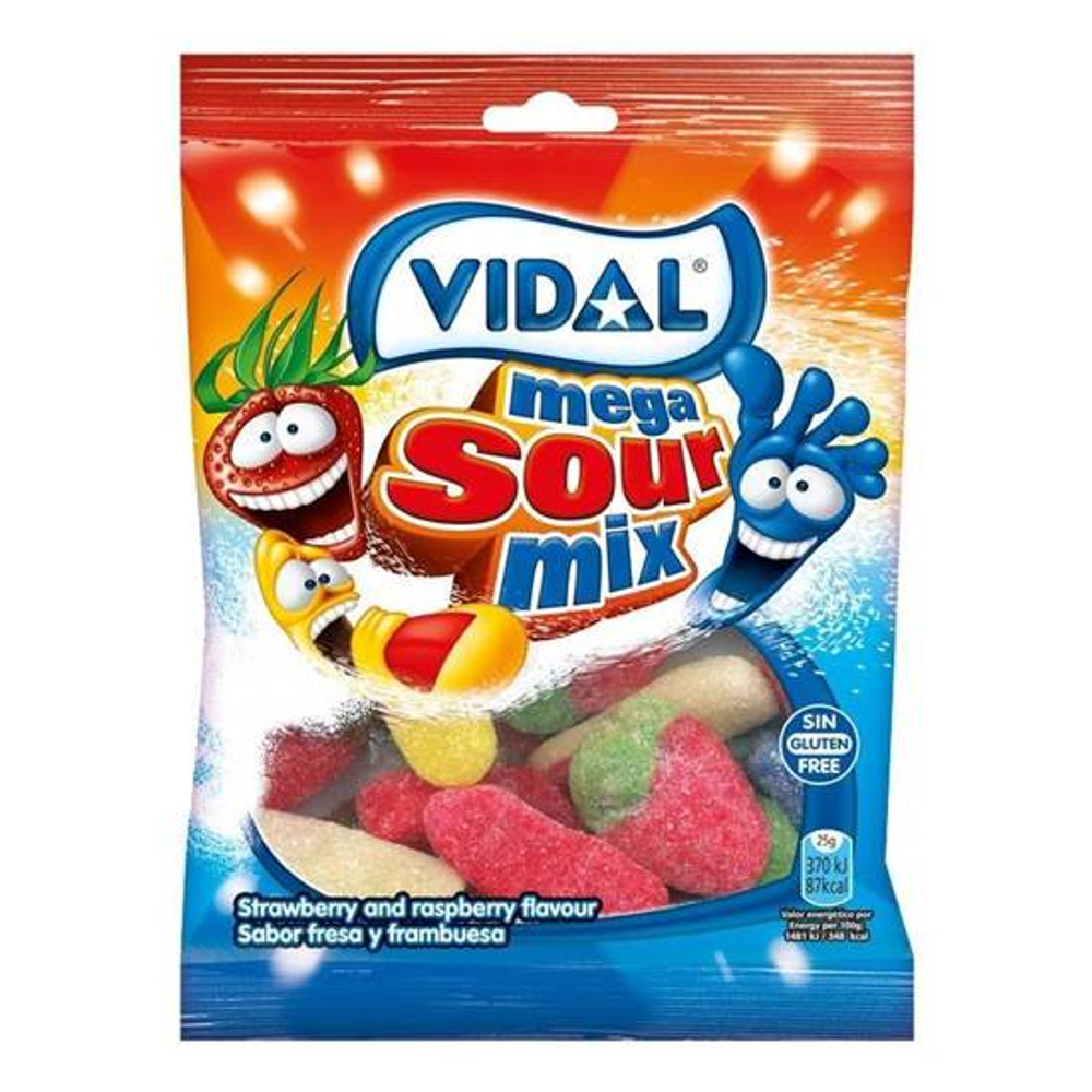 VIDAL Мармелад Мега кислый МИКС 90гр (14шт)