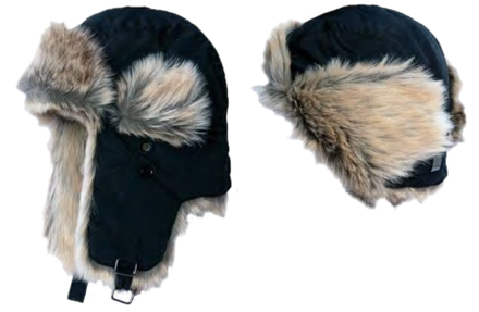 Шапка Alaskan с меховой отделкой черная (B346)
