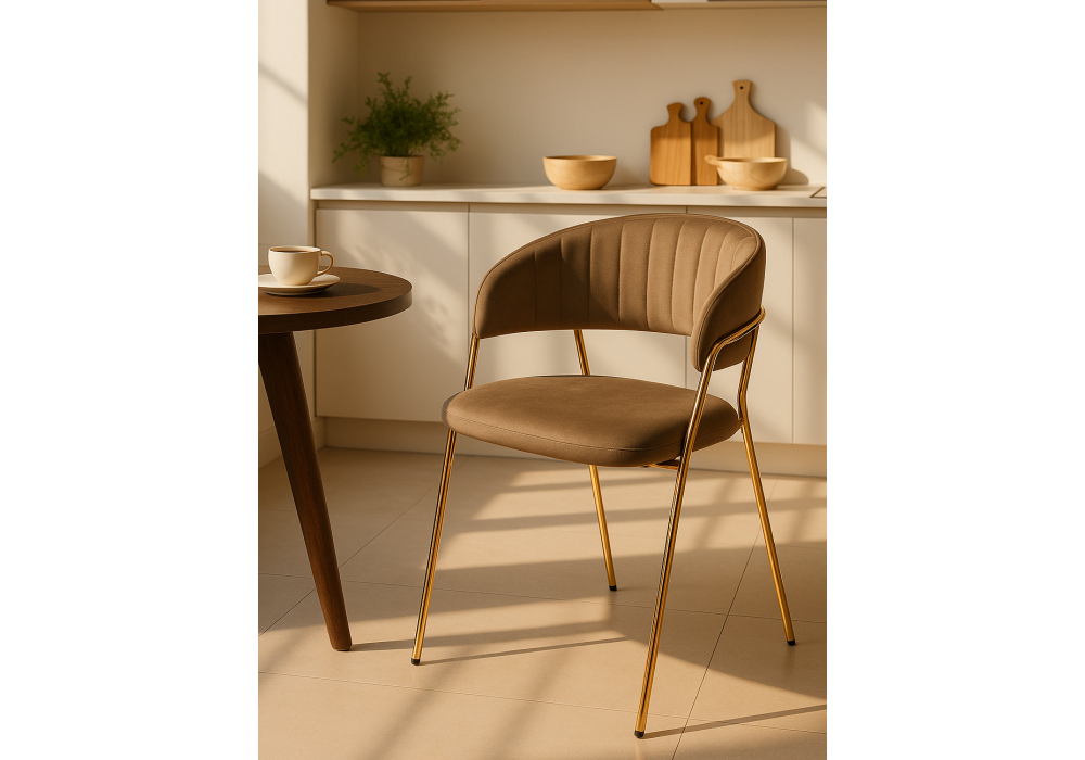 Стул на металлокаркасе Woodville Kamelia cappuccino, gold