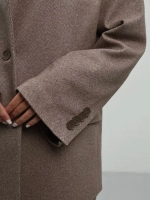 Пиджак оверсайз с объемными плечами, Коричневый