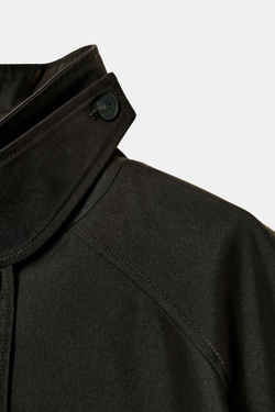 ZARA ТРЕНЧ ОВЕРСАЙЗ ИЗ КОЛЛЕКЦИИ ZW, ТЕМНО-КОРИЧНЕВЫЙ