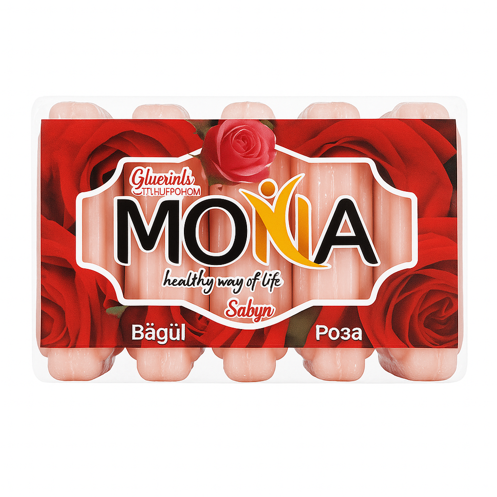 Туалетное мыло Mona Роза 5 шт 300 гр
