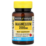 Mason Natural, Магний, 200 мг, 100 таблеток